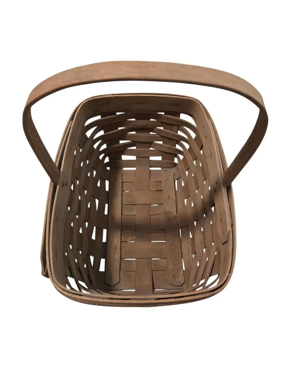 Vintage 1985 Longaberger Handwoven Medium Market Basket Signed EKS Dated, EUC
